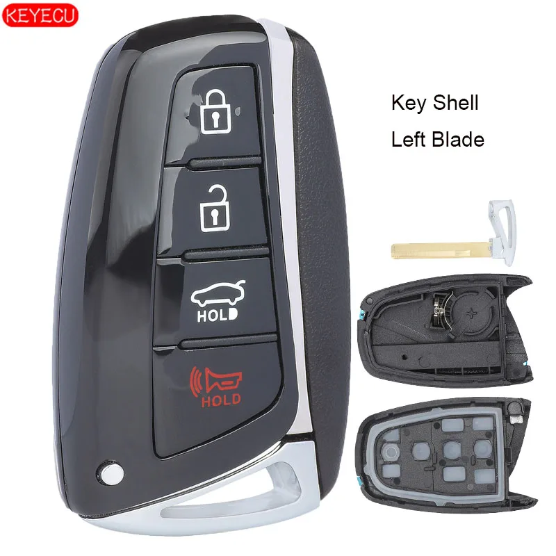 KEYECU сменный Корпус ключа чехол Fob 4 кнопки для hyundai Santa Fe