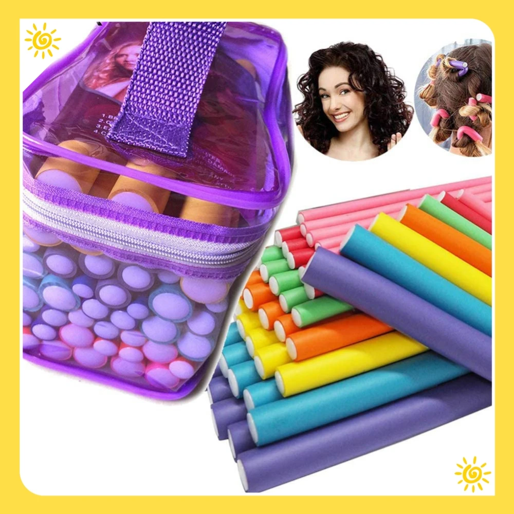 Hair Styling Tool Hair Curling Tools 42pcs Flexible Roller Cylinder Foam Hair Curling Tools Women Girl Portable Hair Curler Foam Roller Rods DIY Styling Tools