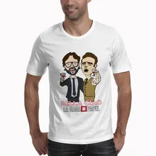 Дом Бумага футболка Для мужчин Забавный дизайн La Casa De Papel футболка деньги Heist футболки ТВ футболки "сериалы" Для мужчин короткий рукав Футболка