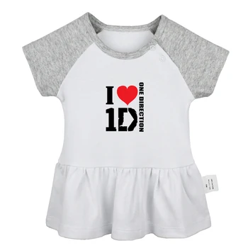 

One Direction Band I Love 1 D Louis Harry Liam Zayn Niall Design Newborn Baby Girls Dresses Toddler Infant Cotton Clothes