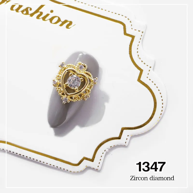 1347 Стразы из сплава, циркония, роскошные стразы, кристалл, крыло, сердце, жемчужная цепочка, классический дизайн, украшение для ногтей, драгоценные камни, аксессуары для маникюра - Цвет: 1347
