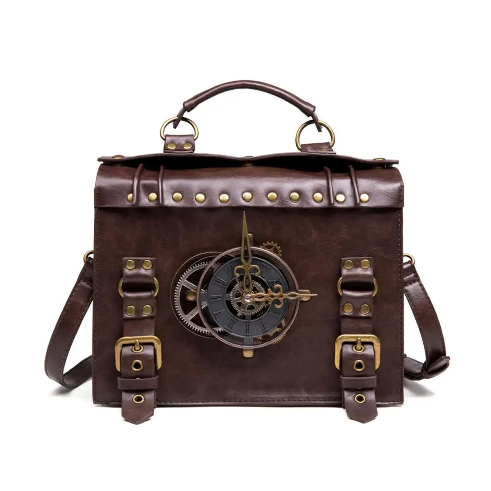 

Steampunk Gear Retro Gothic Bags For Women Handbags High Quality Leather Cross body Bags Lolita Style Shoulder Bags High Quality