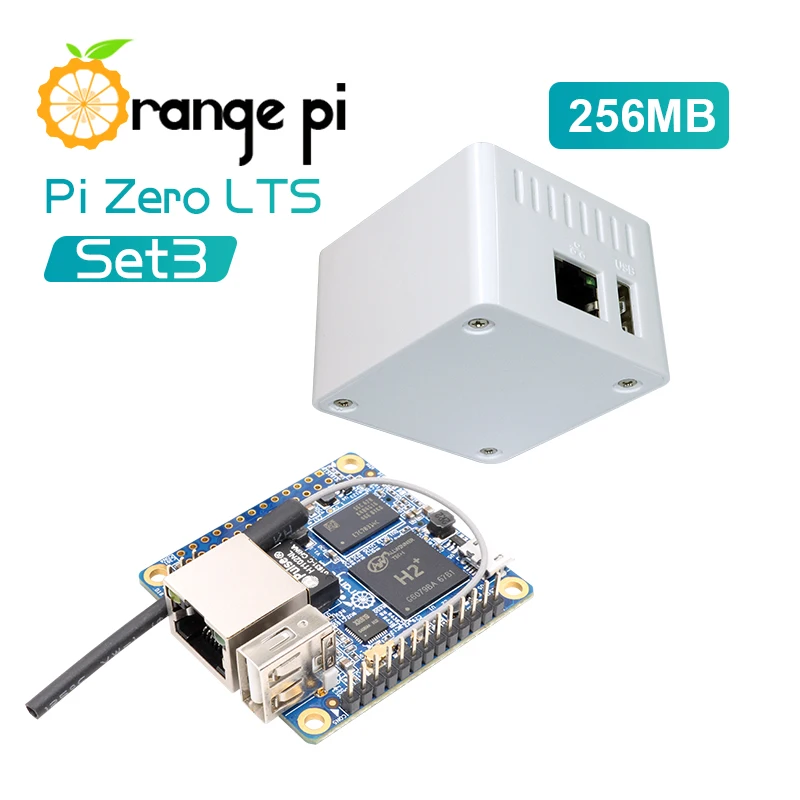 Оранжевый Pi Zero LTS 256 МБ + защитный белый чехол H2 четырехъядерный компьютер с