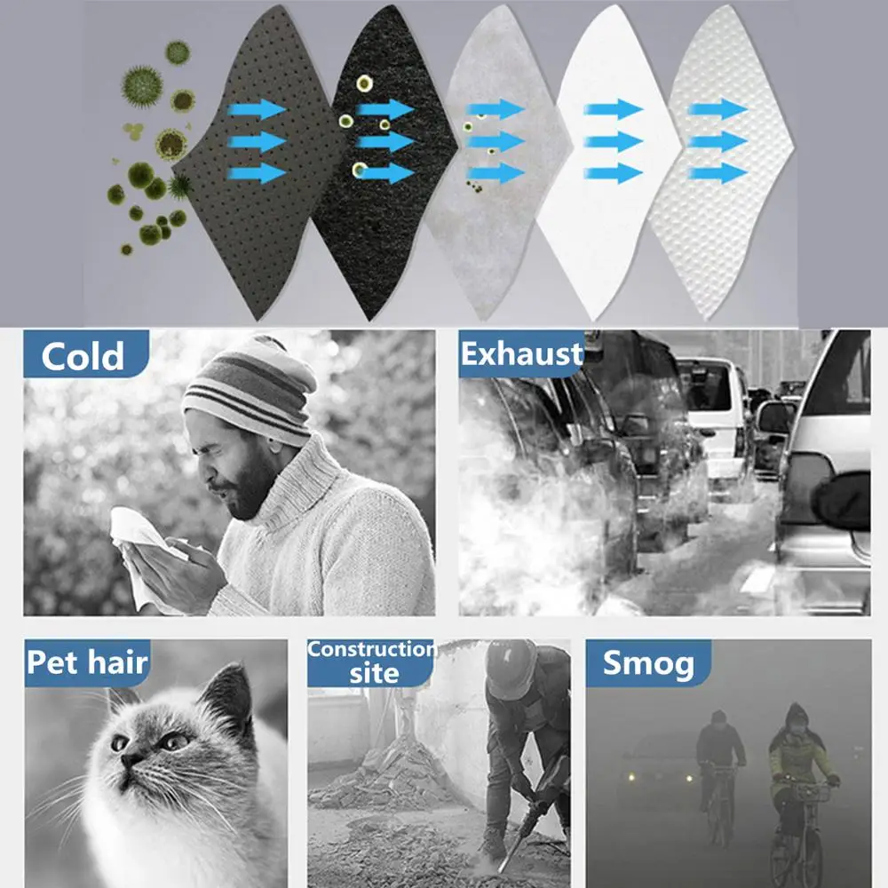 Face mask gas mask dust mask gas respirator respirator filter respirator accessory gas mask filter filter paper 10PCS mask breathing valves anti dust pollution anti PM2.5 cycling active carbon filter exhaust valves accessories air filter