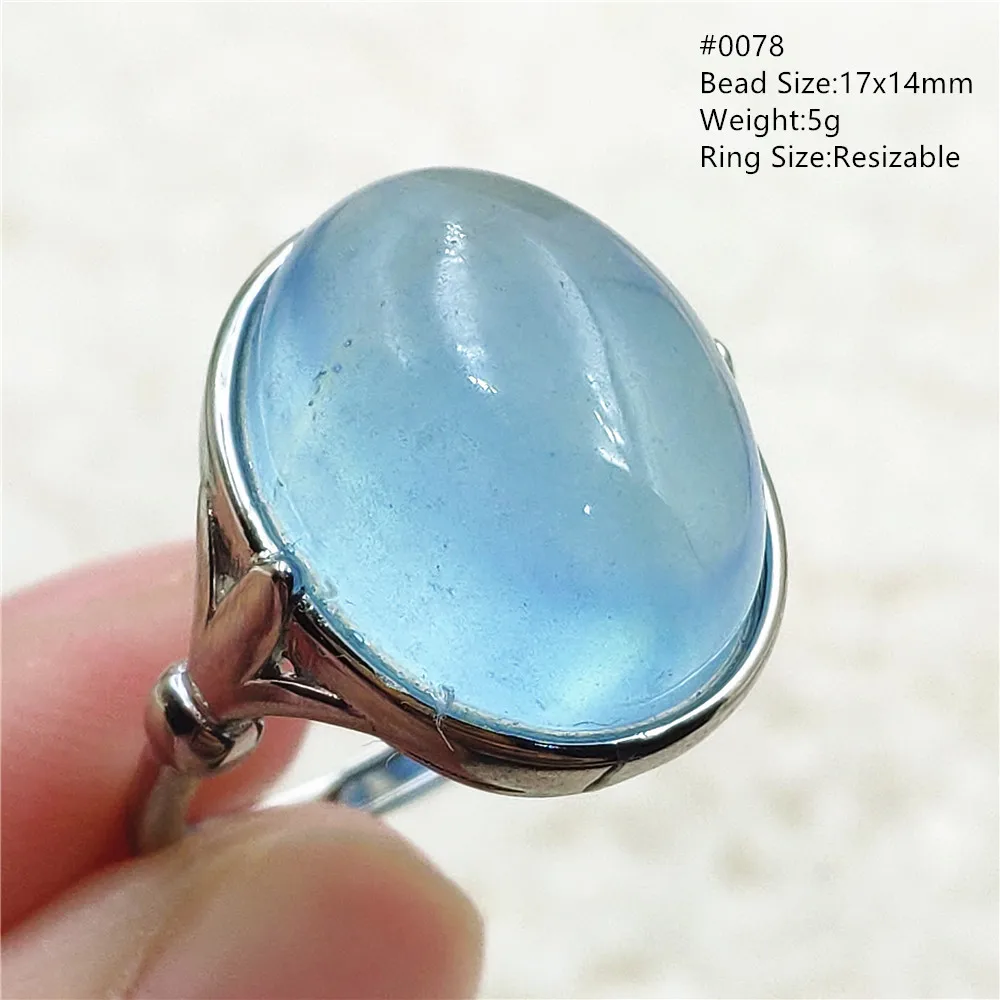 jewellery shop near me Genuine Natural Blue Aquamarine Clear Oval Ring Adjustable Crystal Size 925 Silver Aquamarine Ring Gemstone AAAAA nose pin