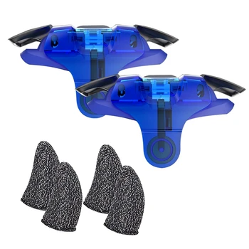 

Mobile Gaming Trigger Joystick for PUBG Mobile Gamepad Fire Button Aim Key L1R1 and 2 Pairs Gaming Finger Covers Blue