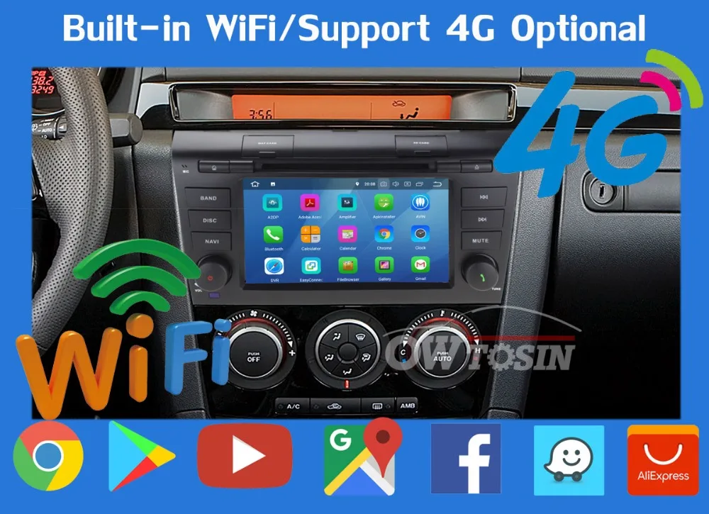 Excellent 5 USB Port PX6/Octa Core Android 9.0 Car DVD Player for MAZDA3 MAZDA 3 2004 2005 2006 2007 2008 2009 Car Radio GPS DSP Carplay 17