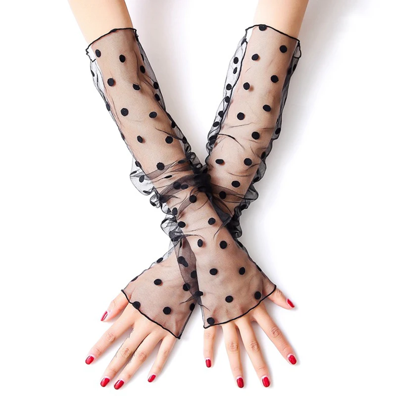 Женские летние сетчатые перчатки для защиты от солнца кружевные ультратонкие