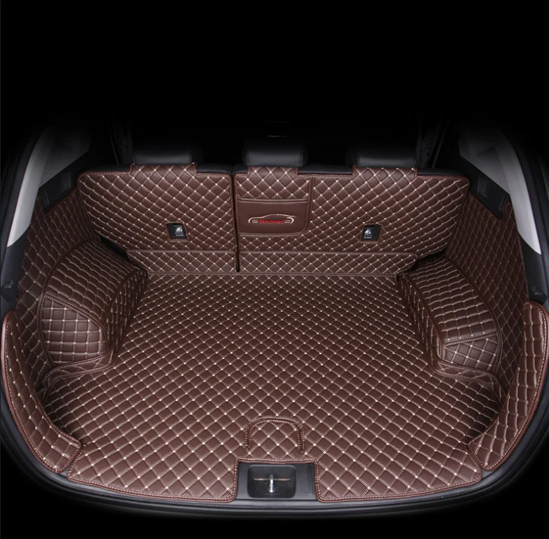 Кожаный коврик для багажника автомобиля для hyundai tucson внедорожник багажника аксессуары внутренний багажник - Цвет: coffee