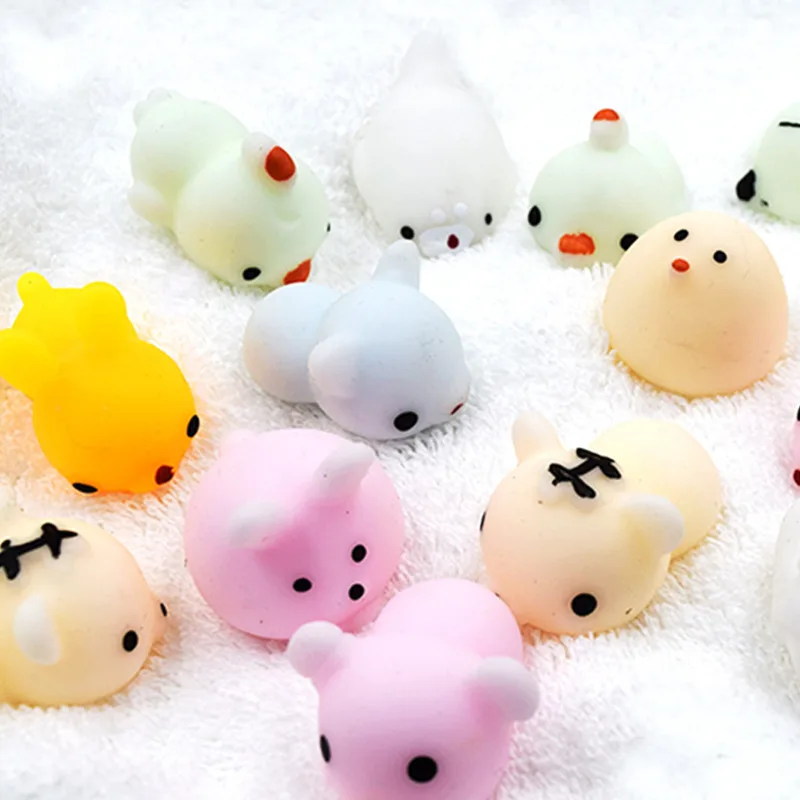 

Squeeze Toys Mini Change Color Squishy Cute Cartoon Animals Anti-stress Squeeze Soft Sticky Stress Relief Fun Funny Gift Toy