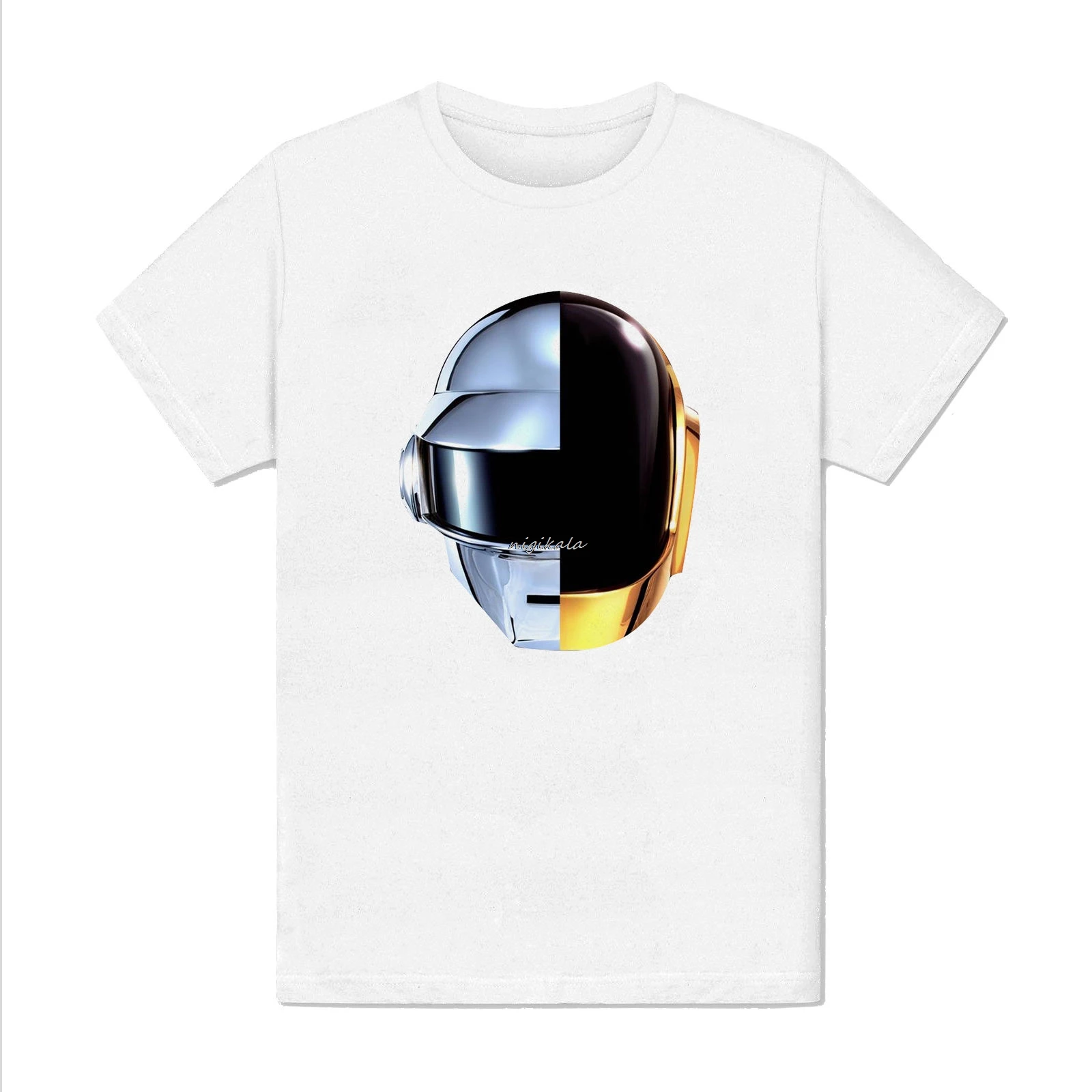

T-shirt Homme Blanc - Daft Punk Casque Harder Better Faster Stronger Musique T-Shirt Short Sleeve Fashion T Shirt