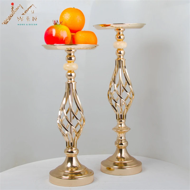 

10PCS Gold Vase Candle Holders Rack Stands Wedding Decoration Road Lead Table Centerpiece Pillar Party Event Candlestick