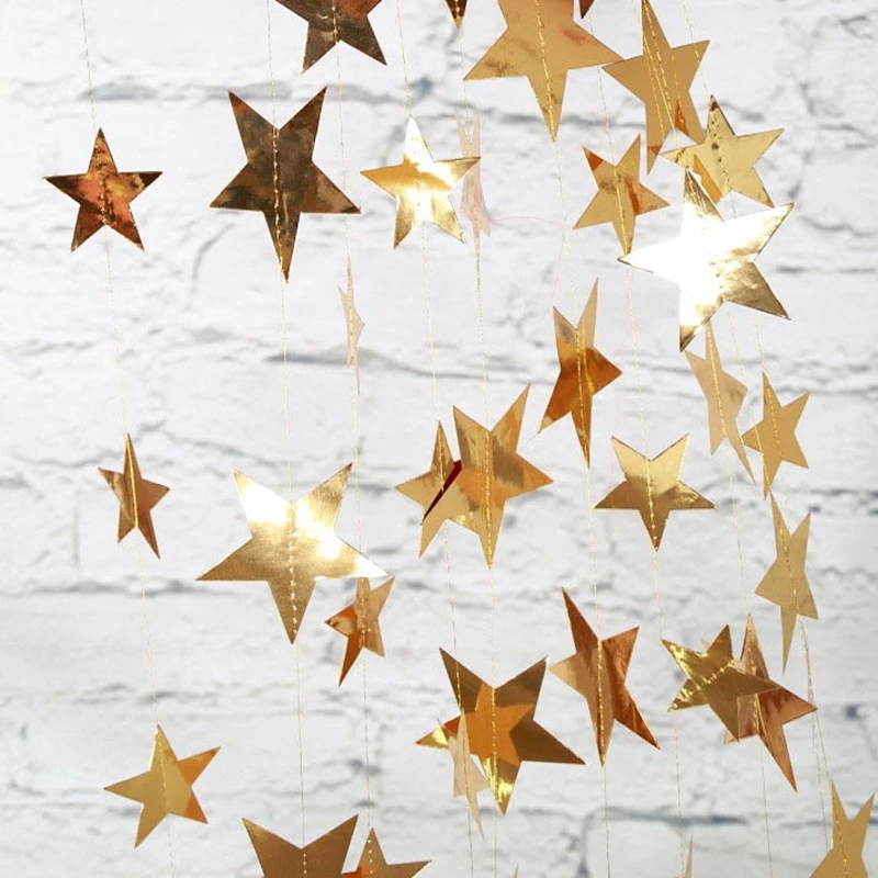 4M-Bright-Gold-Silver-Paper-Garland-Star-String-Banners-Wedding-Banner-For-Party-Home-Wall-Hanging