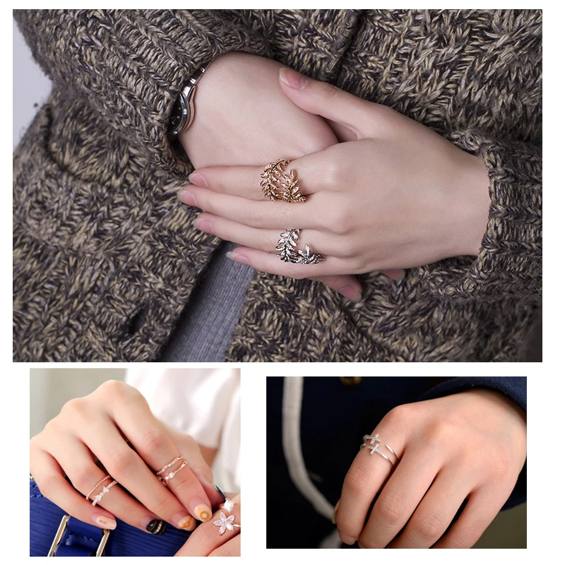 TIGRADE Rose Gold Women Ring Plated Opening AAA+ CZ Ring for Female Luxury Party Wedding Jewelry Band for Lady anillos mujer