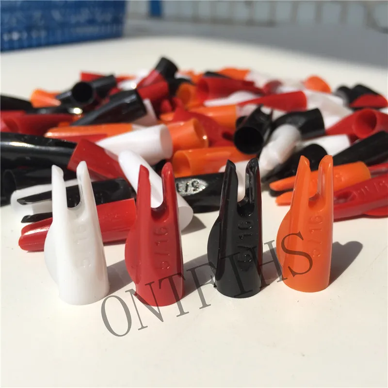 

50 Pcs Archery Arrow Nock 5/16 Tapered plastic tail arrow Arrows Nocks for OD 8mm for wooden shaft