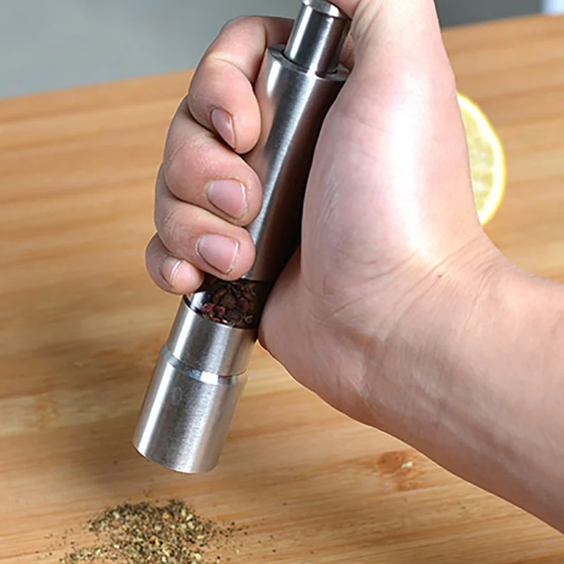 

Stainless Steel Pepper Grinder Household Manual Push Type Pepper Grinder Multi-purpose