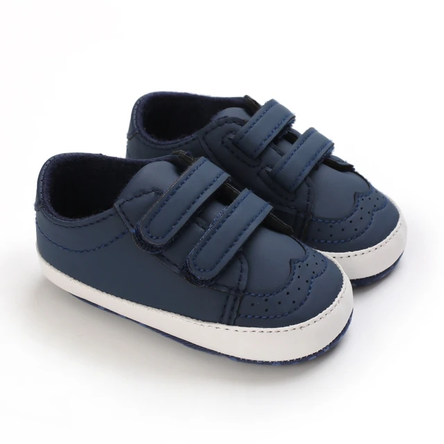 Newborn Baby Prewalker Girls Boys Casual Shoes Leather Non-Slip Soft-Sole Infant Toddler First Walkers 0-18M Baptism C-689 Blue