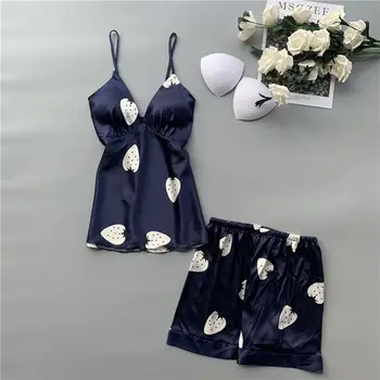

Pajama suit tempting home clothes new arrival woman's халатик navy blue pajama party can be worn outside pijamas women 2020