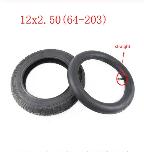 Молниеотгрузка 12x2,50(64-203) пневматическое колесо Tire12-inch штанга для снятия велосипедных колес внутренняя трубка 12*2,50 шины - Цвет: inner and outer tyre