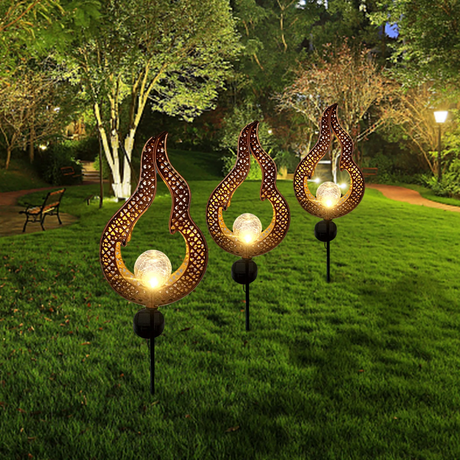 Le luci solari Rock Grigio Confezione da 4 per verande percorsi cortili-Illuminazione da giardino 