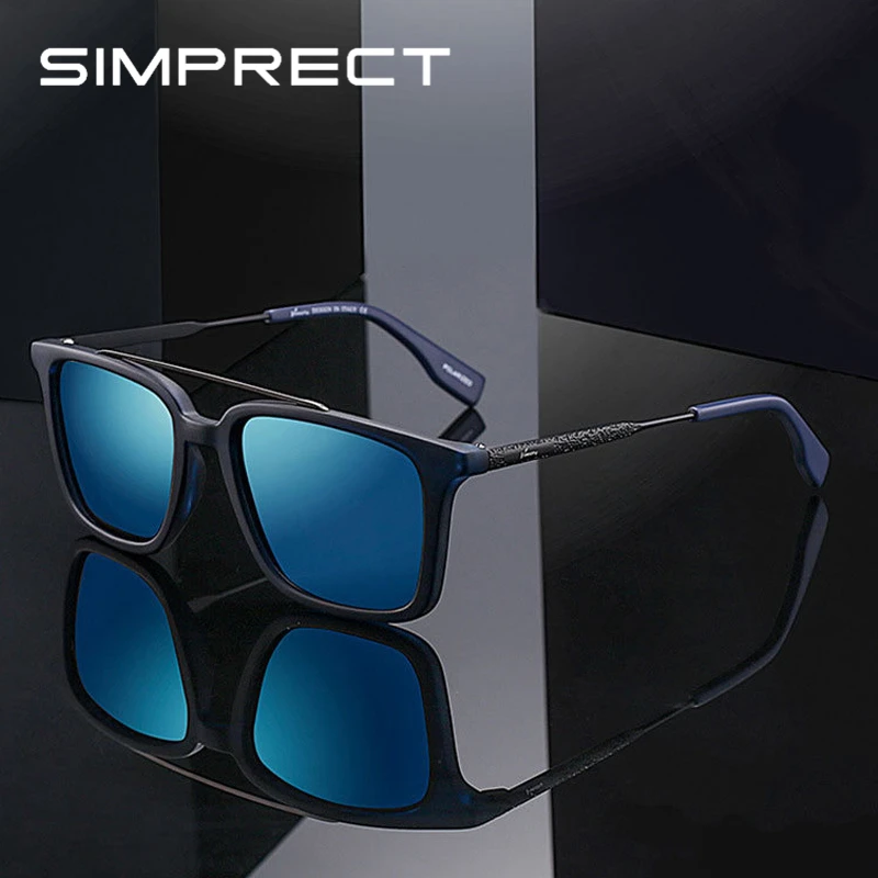 Мужские поляризационные солнцезащитные очки SIMPRECT винтажные Квадратные