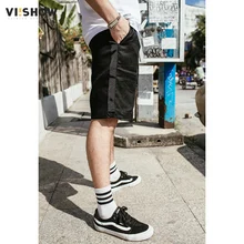 VIISHOW Новое поступление летние шорты мужские до колена хлопковые шорты модные повседневные Высококачественная брендовая одежда черные KD1594182