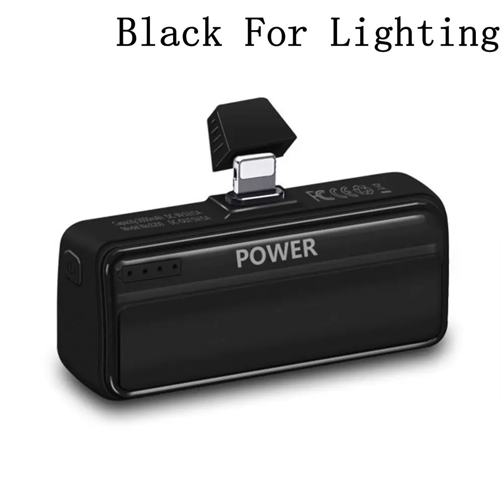 Black For Lighting FLOVEME mi ni power Bank для телефона mi cro usb type C 3000mAh PoverBank портативное зарядное устройство для iPhone, iPad, Xiaomi mi, huawei - Цвет: Black For Lighting