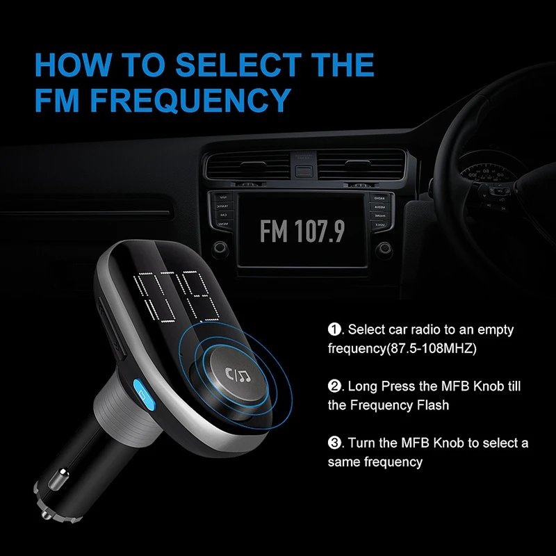 Беспроводной Bluetooth Автомобильный fm-передатчик модулятор mp3-плеер с 2 Usb интерфейсом автомобильное зарядное устройство пульт дистанционного управления и Fm цифровой светодиодный дисплей