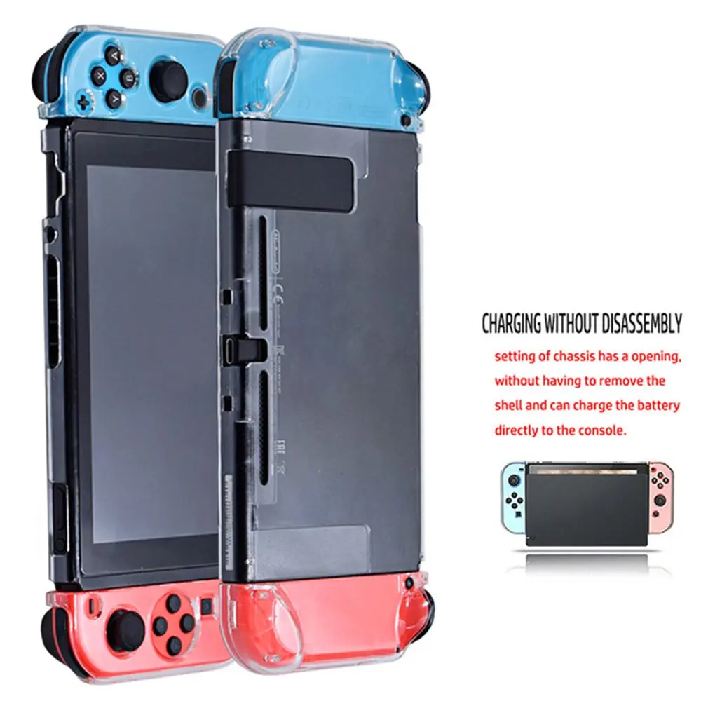 Съемный Кристальный Прозрачный чехол для ПК для Nintendo Switch NS NX Чехлы жесткий прозрачный чехол Защита ультра тонкая сумка