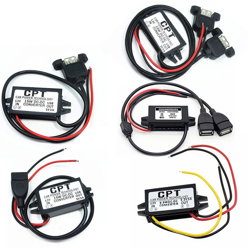 

DC Converter Module 12V To 5V Regulator Step DC Supply Module Car Power Step Down Converter Mini USB Adapter Auto Protection