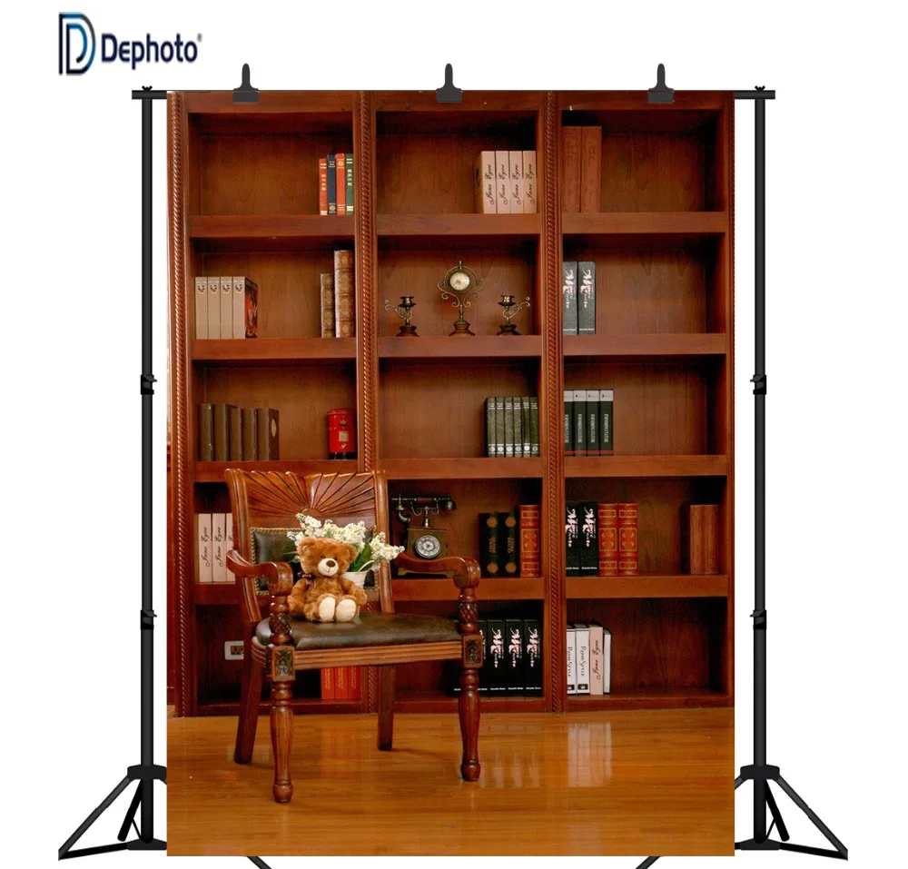 DePhoto Retro Bookshelf Indoor Studio Photography Background Computer-Printed Poly Fabric Seamless Backdrop GMWD27 | Электроника