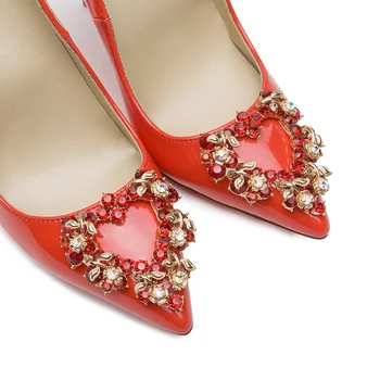

Xiuhe wedding shoes women's 2020 new rhinestone wedding shoes sexy Chinese bride shoes red high heels women's stilettos