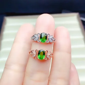 

Free shipping Natural And Real Diopside ring 925 sterling silver Fine jewelry For men or women