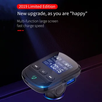 

FM Transmitter Wireless Audio Receiver Support TF Card U Disk Bluetooth MP3 Player Hand-free Call Fast Charging