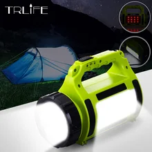 Светодиодный прожекторный фонарь со встроенным аккумулятором для кемпинга красный+ белый светильник 5 режимов ручной светильник