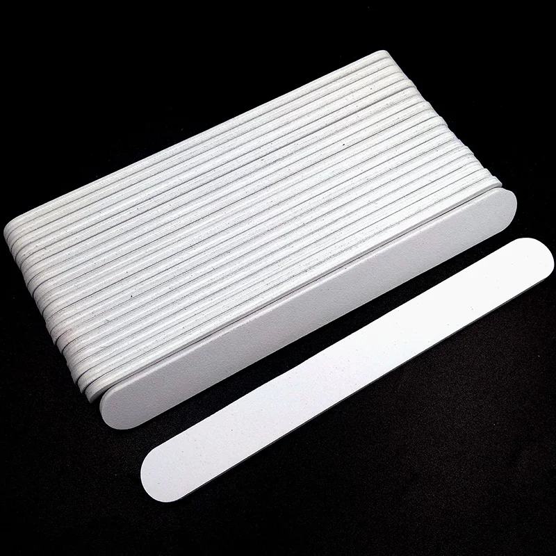 

10pcs Nailfile Professional Nail Buffer 100/180 White Sandpaper Buffing Sanding Files Lime Angle Straight Round Head