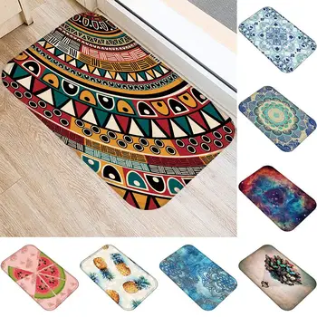 

40x60cm Anti-Slip Mat Watermelon/Pineapple/Flower Flannel Non-slip Water Absorption Carpet Bathroom Mat Printed Floor Mats Room