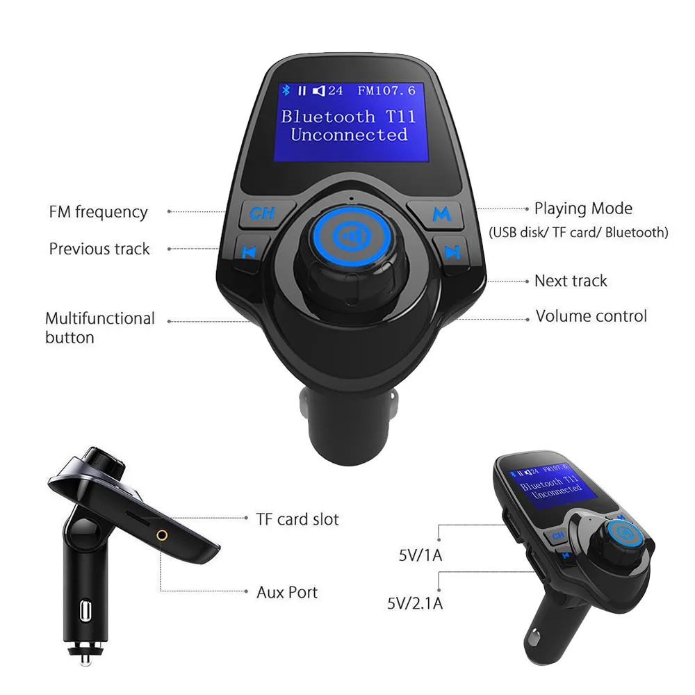 Fm-адаптер USB зарядное устройство Авто Hands Free Bluetooth беспроводной автомобильный AUX аудио приемник автомобиль Лодка Трактор Аксессуар# Zer