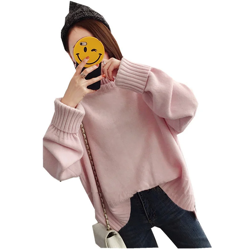 Fashion thick stand-up collar pregnant sweater women's tops fall/winter loose turtleneck sweater ladies pregnant pullovers