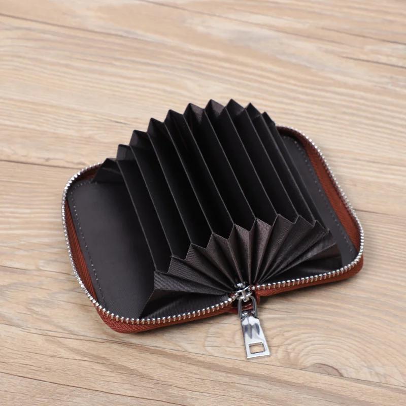 안티 RFID 카드홀더 NFC 차단 리더 잠금 ID 은행 카드홀더 케이스,  가죽 여성 신용카드 홀더 카드홀더 지갑, 남녀공용