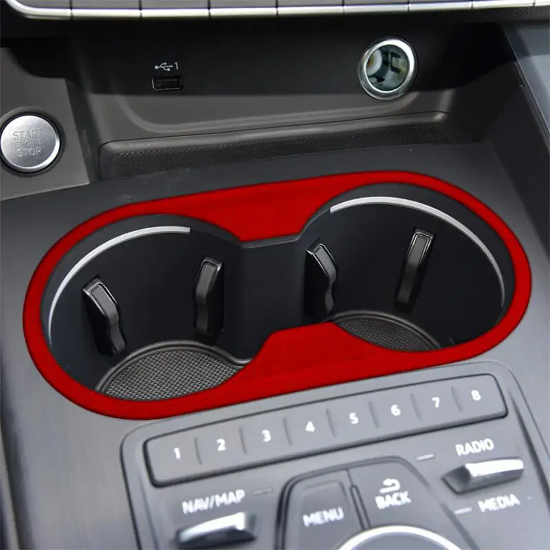 

Colored suede Car interior Central control water cup panel For Audi A4L 2017-2021