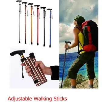 

4 Sections Foldable Trekking Pole Walking Stick Hiking Camping Outdoor Supplies