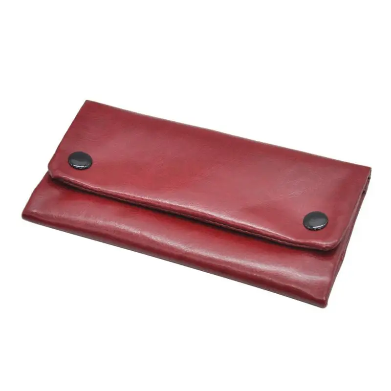Портативный мешок из искусственной кожи для табачных мешков, сигарет, труб, табака, длинный секционный кошелек, сумка для хранения табака - Цвет: Red