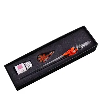 

Glass Dip Crystal Pen Signature Ink Inside Flower for Writing Art Decoration Transparent Fountain Pen Gold Pastel Ink Signature