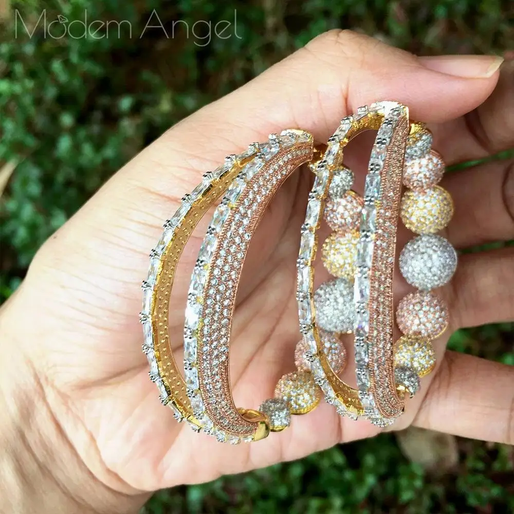 Роскошные серьги ModemAngel в форме шара большие полностью покрытые микролом