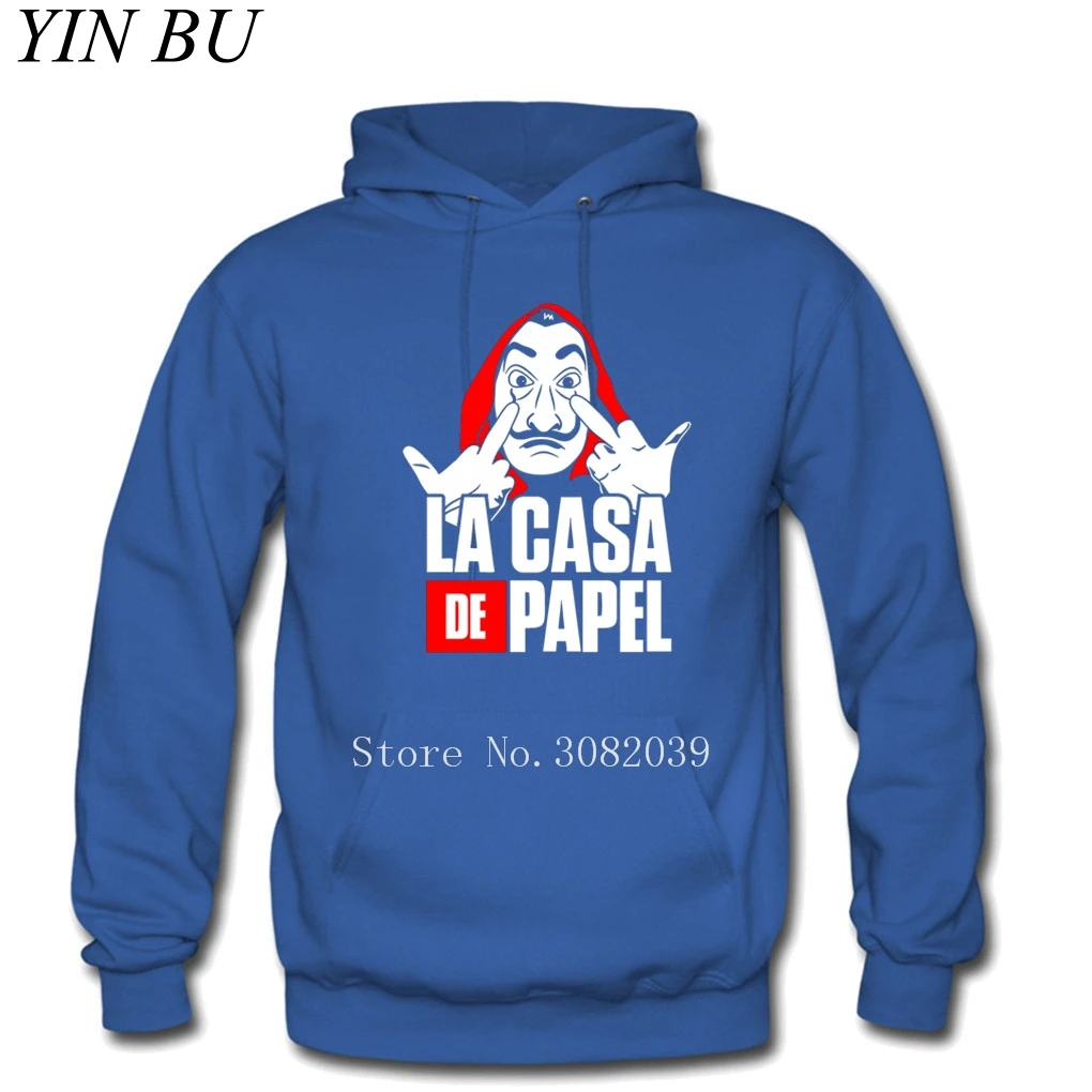 La Casa De Papel Money Heist House Of paper толстовки для мужчин с капюшоном пуловер свитшоты мужские толстовки для мальчиков Hoddie S-2XL - Цвет: Синий