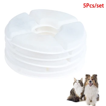 

5Packs Activated Carbon Replacement Filters Pet Fountain Automatic Flower Water Charcoal Filters Dispenser Compatible Cats Dogs