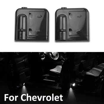 

2pcs LED Car Door Courtesy Lamp For Chevrolet Aveo Camaro Malibu Cavalier Spark Impala Orlando Cheyenne AAA Batteries Projector