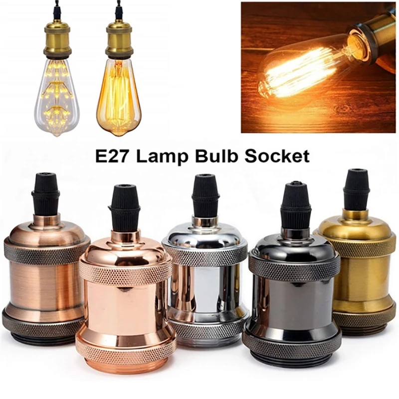 E27 Screw Vintage Industrial Lamp Light Bulb Holder Antique Retro Edison style 