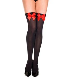 Hirigin женские сетчатые сексуальные красные чулки с бантом Длинные ботфорты чулки для ночного клуба